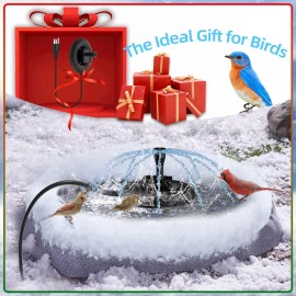 iKuchelife Winter Bird Bath Heater,70W Pump with Thermostat, 3.3ft Cord for Outdoor Gardens