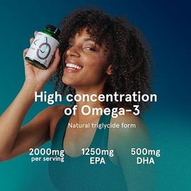 O3 Pure Omega 3 Burpless Fish Oil Softgels + Lemon | 2000mg 120 Epa Dha Supplements Natural Capsules | Aceite de Pescado