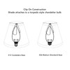 SENECESLI Table Lamp Shade, 6Pcs Universal Minimalist, White/Beige, Fabric, Clip-On,