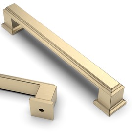 Asidrama 20 Pack 5 Inch(128mm) Brushed Brass Kitchen Cabinet Handles Gold Cabinet Pulls Kitchen Cabinet Hardware for Cupboard Drawer Pulls