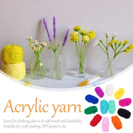 LALAFINA 3sets Knit Crochet Yarn 12 Acrylic Varieties DIY Wool for Projects Decorative Accessories Toys 12rolls*3