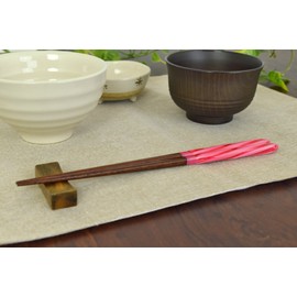 Aoba Chopsticks Natural Wood, Candy Ball Thread, Red, 9.1 inches (23 cm)