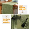 SEASHORE TREE Olive Table Runner Velvet Machine Washable Kitchen Dining