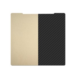 UKIAF 241x254mm Dual-Sided PEI+PET Spring Steel Sheet for Prusa MK2 MK3 MK3S MK4 MK4S - Carbon Fiber Texture PET & Smooth PEI Build Plate (1 Pack)