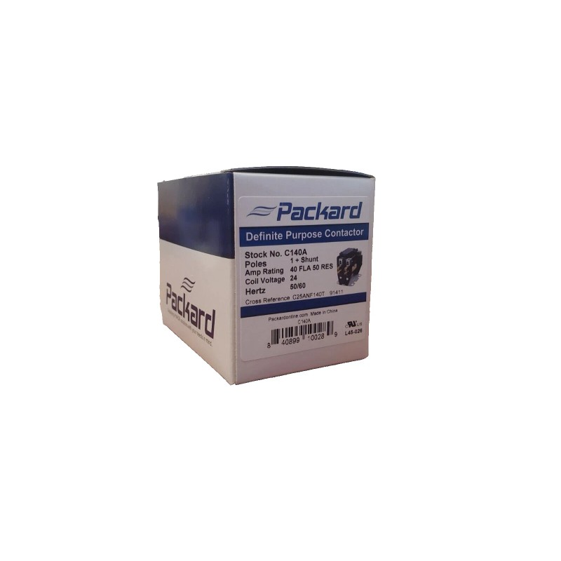 Packard C140A Definite Purpose Contactor 1 Pole + Shunt Coil