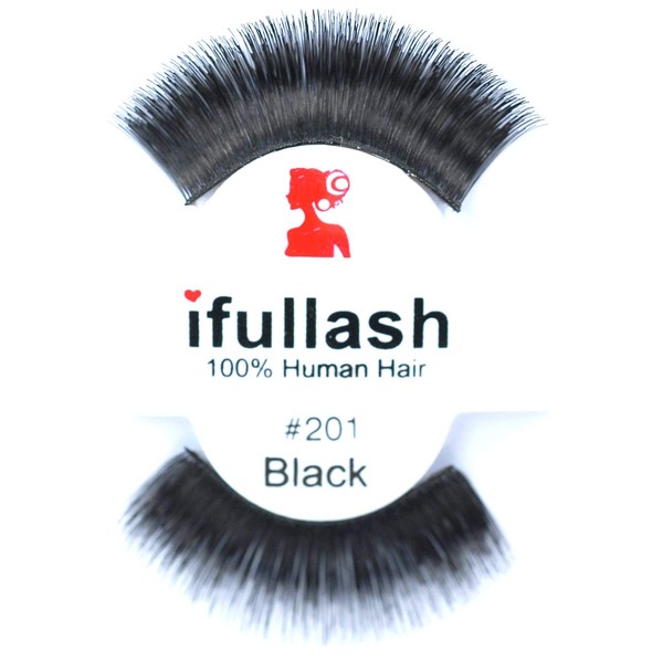 #201, 6 Pairs ifullash 100% Human Hair Eyelashes