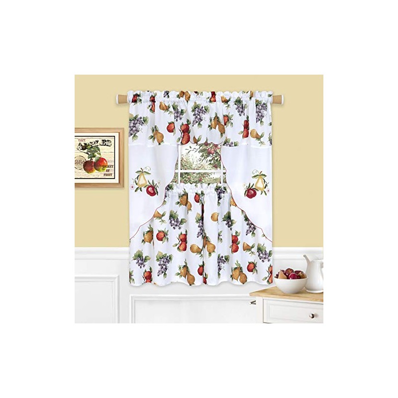 Achim Home Furnishings Ambrosia - Embellished Tier & Swag Set