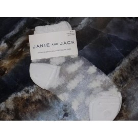 Janie and Jack Sheer White Flower Ankle Socks Size 2-3T Girl's NEW