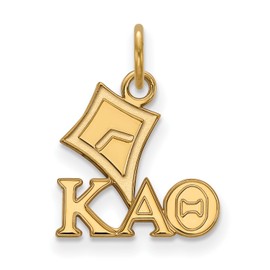 Sterling Silver w/GP LogoArt Kappa Alpha Theta XS Pendant