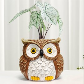Owl Planter, Owl Succulent Pots, Funny Plant Pots Indoor/Outdoor, Decorative Garden Flower Pot, Cute Small Planters for office Home Decor, Unique Statue Figurine Bowl, Gifts for Women Mother Teacher