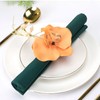 KWQBHW Handmade Orchid Flower Napkin Rings Set of 6 Blue