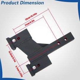 WFLNHB Trailer Dual Hitch Extension Adjustable 2 inch Receiver 2-inch Riser and 6-inch Drop 2 inch Solid Shank 10000 LBS Capacity with Pin Clip Matte Black Powder Coated