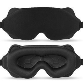 Zero Pressure 3D Eye Mask Black - Lightweight Sleep Mask for Side Sleepers, Adjustable & Breathable, Perfect for Travel, Office Nap Men Women