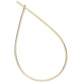 Platinum Ear Wire, 100 Gold Plated Brass 23 Gauge 27x17mm Teardrop Hoop Earwires Earrings
