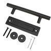 QWORK® 30CM Barn Door Handle, Double-Sided Black Door Handle, Universal