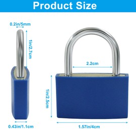 Cionyce 42mm Blue Key Lock Set, Heavy Duty Lock with Key Colored Waterproof Padlocks Keyed Alike Gym Locker for Indoor and Outdoors