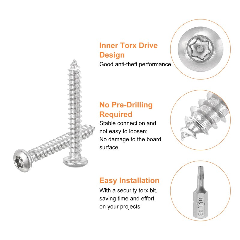 QUARKZMAN M3 x 25mm Torx Security Tapping Screws with Pan