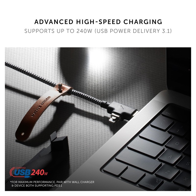Native Union Belt Cable Duo Pro 240W – 8ft Ultra-Strong