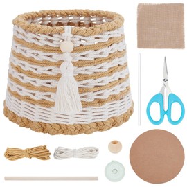 FREEBLOSS Woven Basket Kit Oval Cardboard Woven Basket Kit DIY Woven Basket Set Macrame Cord Woven Basket Kit for Beginners Basket Weaving Supplies Basket Weaving Kits for Adults