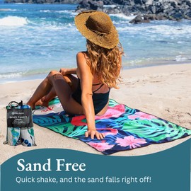 Casa Platino Extra Large Microfiber Beach Towels (2-Pack, 71"x32") – Quick-Dry, Sand-Free, Lightweight & Oversized – Double-Sided Printed Towels for Beach, Pool, Beach Essentials - Trinity Beach