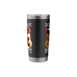Capybara Don't Worry Be Capy Capybara Pun Rodent Capy Lover Stainless Steel Insulated Tumbler