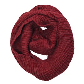 Wrapables Thick Knitted Winter Warm Infinity Scarf - Burgundy