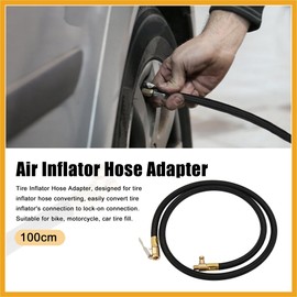 Partuto 100cm 39" Car Tire Valve Pipe Air Chuck Inflator Pump Extension Hose Replacement