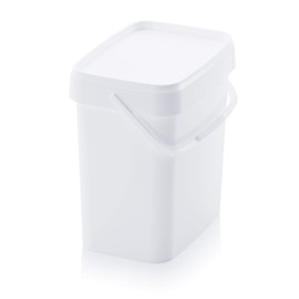 Bucket 10.3 L Rectangular * 10 L * Food Safe Stackable Plastic Bucket 10 Litres White 10 Litres