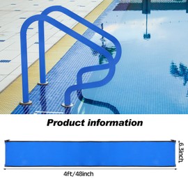 2 Pieces Pool Handrail Cover Blue Hand Railing Cover Zippered Inground Pool Covers Slip Resistant Rail Grip for Swimming Pool Inground Ladder Handles (6 Feet)