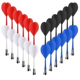 Accmor 24 Pcs Magnetic Darts, Plastic Darts Replacement Dart for Magnet Dartboard, Magnetic Darts for Kids Adults Target Game Toys (Red, White, Black, Blue)