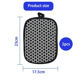 Ziyonix Pack of 2 Pot Holder Glove Pot Holder Made of Cotton with Bag Pot Holder Black Heat Resistant Baking Gloves Non-Slip Oven Gloves Cooking Gloves for Kitchen, Baking, Barbecue