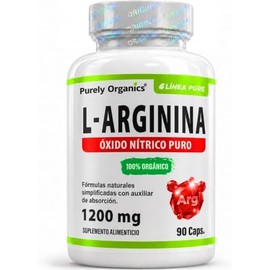 L Arginina 1200 mg  Pre Entreno y Óxido Nítrico  Con Bioperine Mayor Biodisponibilidad  Pre Workout sin Cafeína. Purely Organics, Arginina 90