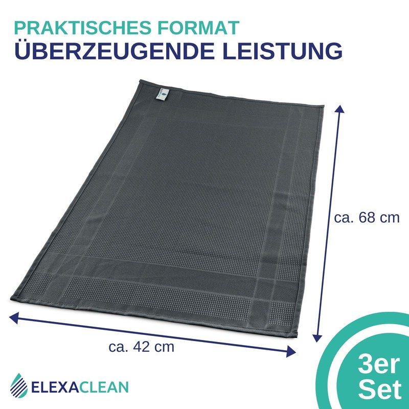 Elexaclean Microfibre Tea Towel Set - 68 x 42 cm