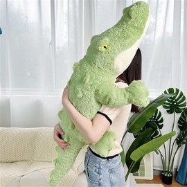 champracer Large Crocodile Stuffed Toy Giant Cuddly Toy Kawaii Plush Toy Crocodile Toy Cushion for Cuddling & Playing Plush Dolls Crocodile Stuffed Toy Gift for Children (55 cm)