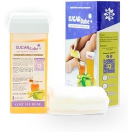 Cera Depilatoria Orgánica en Roll-On Sugar Babe, Con Bandas Reutilizables