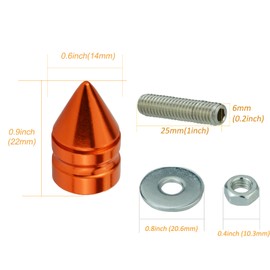 Arenbel License Plate Spike Bolts Car Tag Screw Motorcycle Frame Fasteners Nuts Kit Fit Vehicles Motorcycle Trucks SUV, 4Pcs Orange