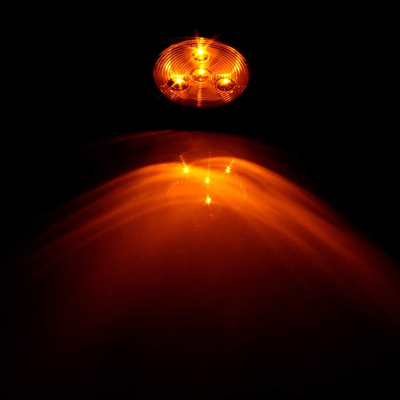OCPTY 8pcs 2.5" 4 Led 4Red+4Amber Light Round Trailer Tail