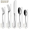 Alata Kate 65-Piece Silverware Set with Utensil-Serving Set, Service for