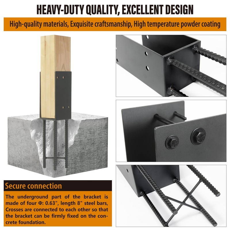 Wocepu 2 Pack Heavy Duty Stainless Steels U-Shape 4"x4"(Actual 3.5"x3.5")