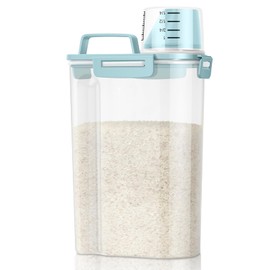 TBMax Rice Storage Container 3-5 Lbs Flour Container Cereal Dispenser with Measuring Cup, Airtight Dry Food Container Bin for Kitchen Pantry Storage Organization