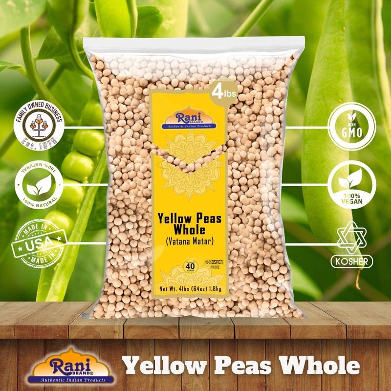 Rani Yellow Peas Whole, Dried (Vatana, Matar) 64oz (4lbs) 1.81kg