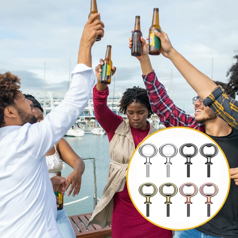 Ohiyoo Metal Bottle Opener Insert Kits 8 Pack Blank Stainless