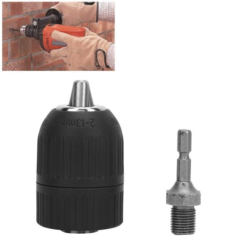 Keyless Drill Chuck Adapter, 1/2-20UNF Keyless Chuck, 2.0-13MM Plastic Shell
