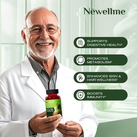 Newellme Apple Cider Vinegar Gummies - Organic Gummies for Digestion, Detoxification & Cleansing with Vitamin B12 Edible - Specification: 1 bottle of 60granules