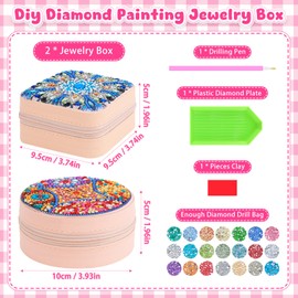 Hysagtek 2 Pcs Diamond Art Jewelry Box - Arts and Crafts for Kids Girls Women Jewellery Box Diamond Painting Kit Presents Girls Gifts for Age 6 7 8 9 10 11 Creative Activities Birthday Christmas