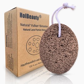 HolBeauty® Pumice Stone - Natural Lava Stone - Callus Remover - Pumice Stone - Callus Remover - Foot Care - Terracotta and Dark Grower (Dark Grower)