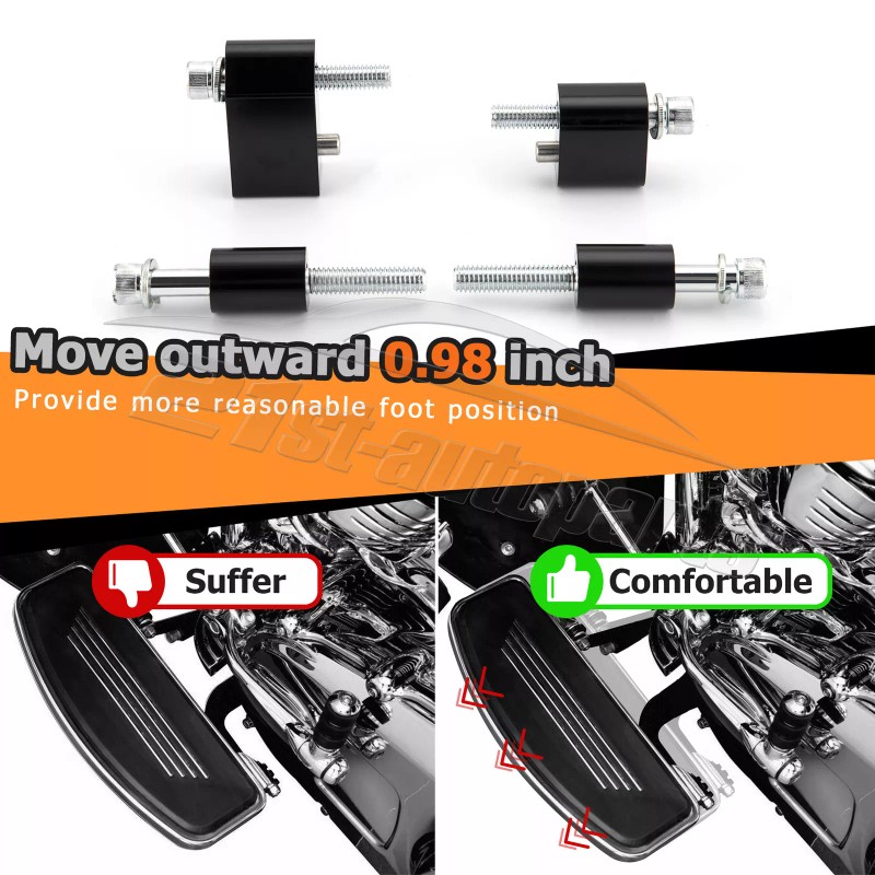 21ST 1-1/4'' Driver FloorBoard Extension with bolts Kit For Harley