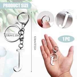 ORUZA Letter Keyring Alphabet Initial Keychain, Metal Letter Key Ring for Women Men Handbag Wallet Purses Letter J