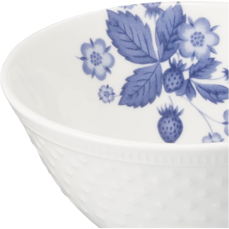 Wedgwood aW1053155 Strawberry Bloom Indigo Rice Bowl (Rice Ball) Tableware,