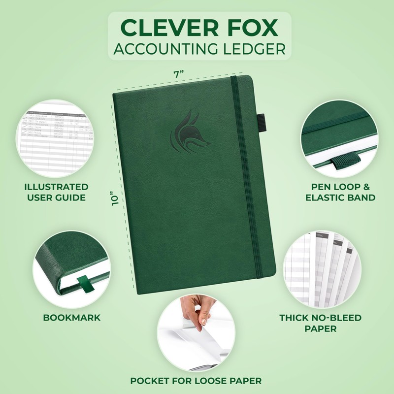 Clever Fox Accounting Ledger Book – Accounting Book for Small